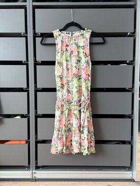 Bella Dahl Pink Green Floral Mini Dress